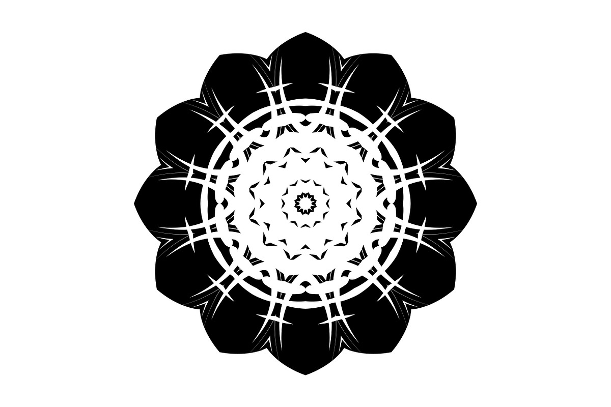 Modern Black and White Mandala Pack, a Decorative Illustration by NJ Himel (Photo 4 of 101)