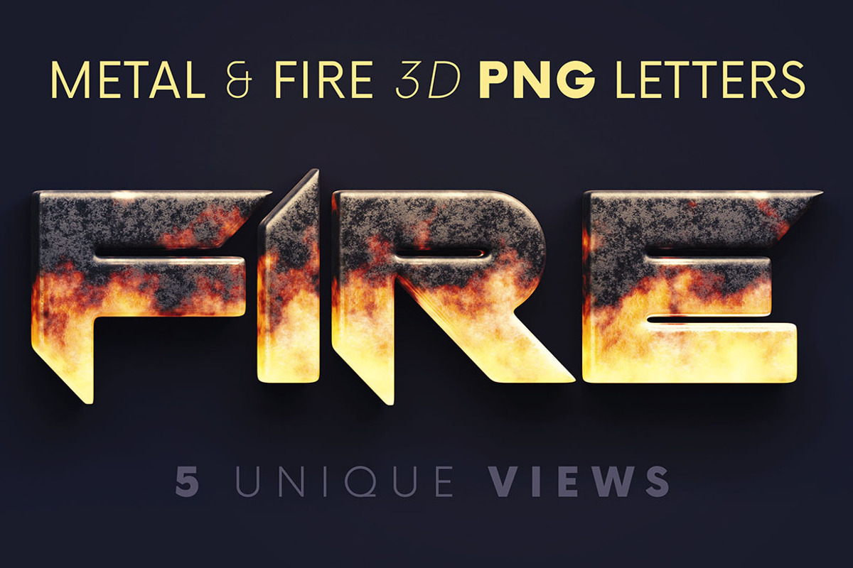 Metal & Fire - 3D Lettering, a Graphic by MIIM (Photo 1 of 8)
