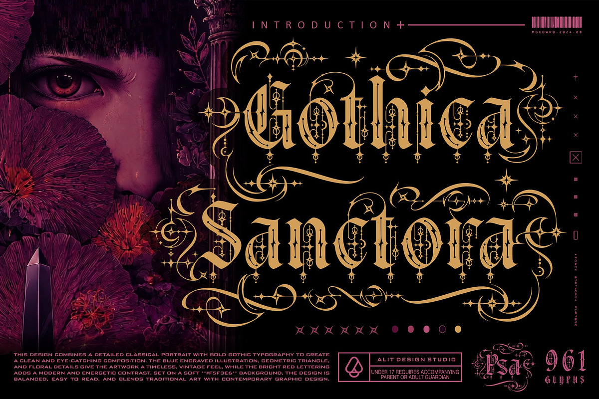 Gothica Sanctora Typeface, a Blackletter Font by alit design (Photo 1 of 18)