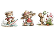 Whimsical Summer Teddy Bear Clipart, an Illustration by Dream Creation (Thumbnail 6 of 6)
