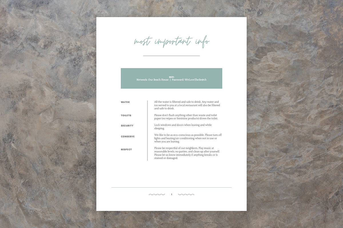 Beach House Welcome Book for Airbnb, a Templates & Theme by Kin Studio (Photo 9 of 17)