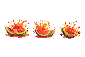 Cartoon watermelon juice concepts, a Food Illustration by Stock-Smart-Start