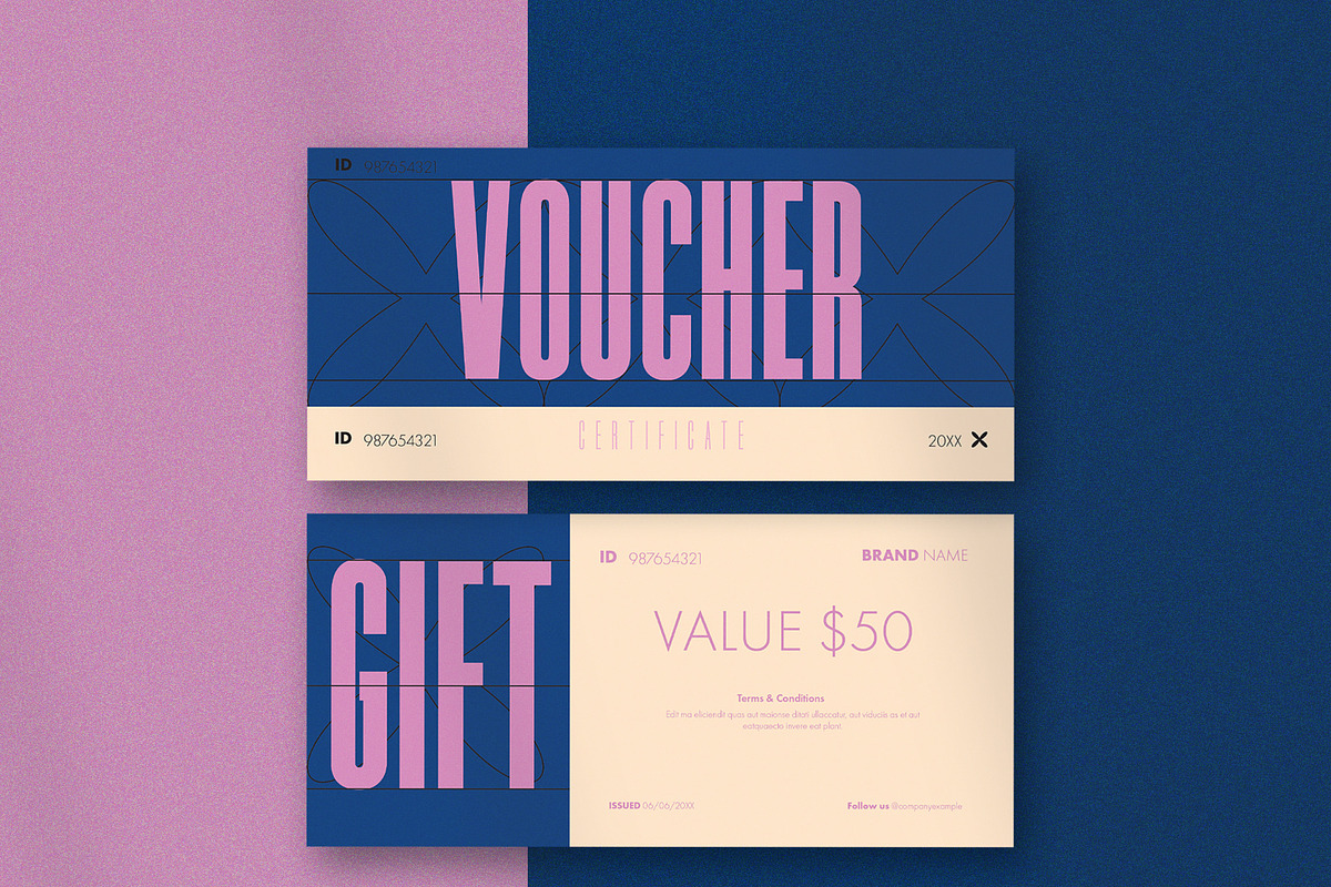 Pink & Blue Gift Voucher, a Templates & Theme by wavebreak (Photo 1 of 2)