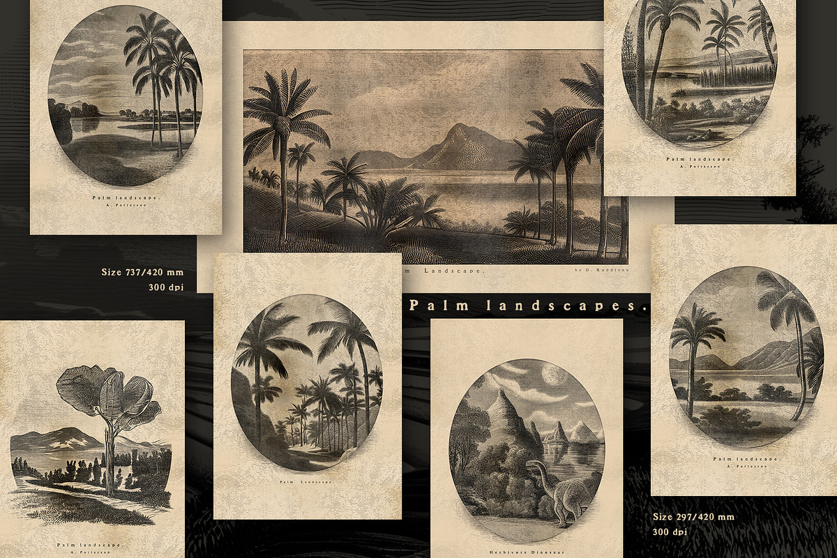 VINTAGE ENGRAVING LANDSCAPES, an Illustration by Luna Dreams (Photo 4 of 6)