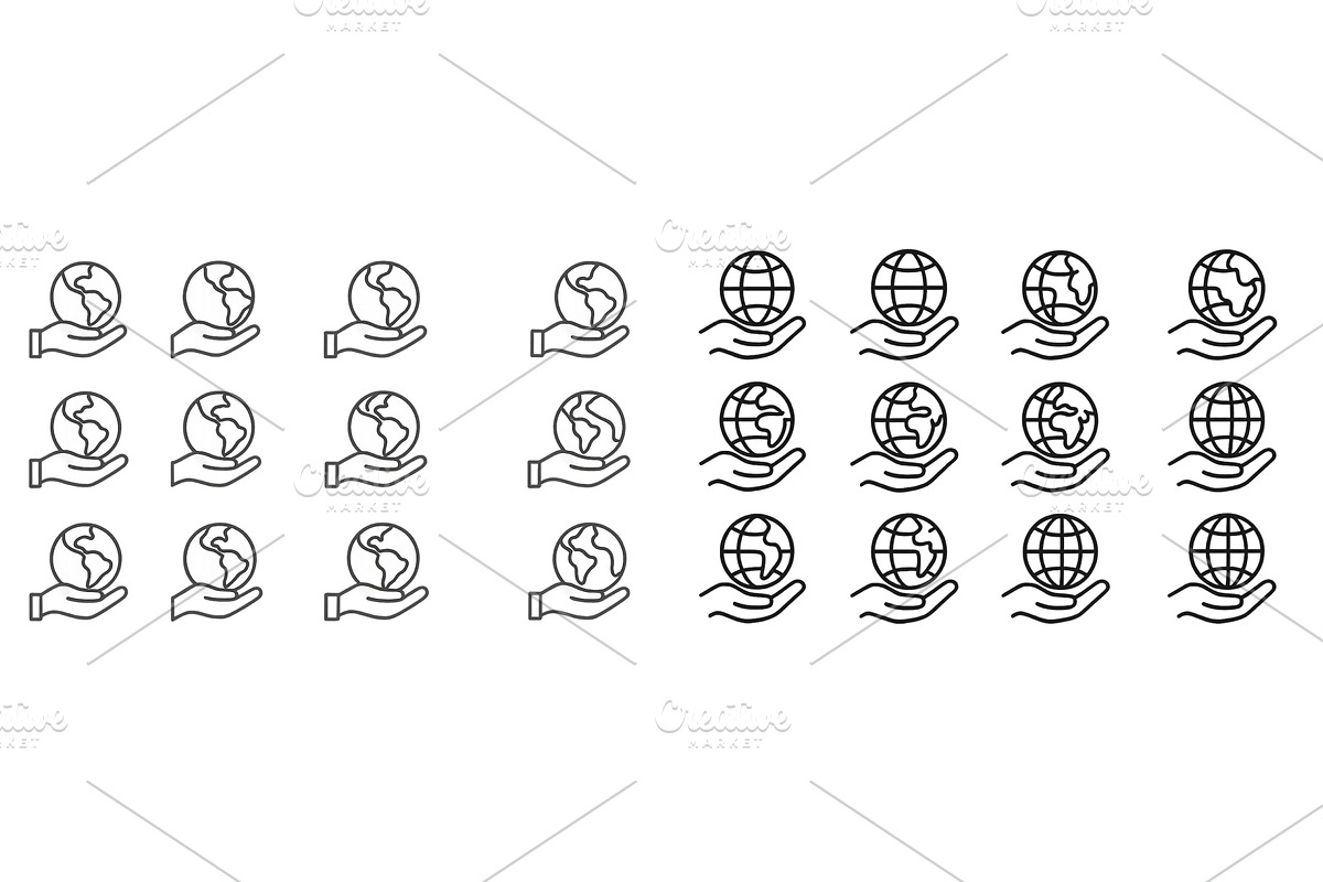 Hands holding globes representing, an Illustration by ZinetroN