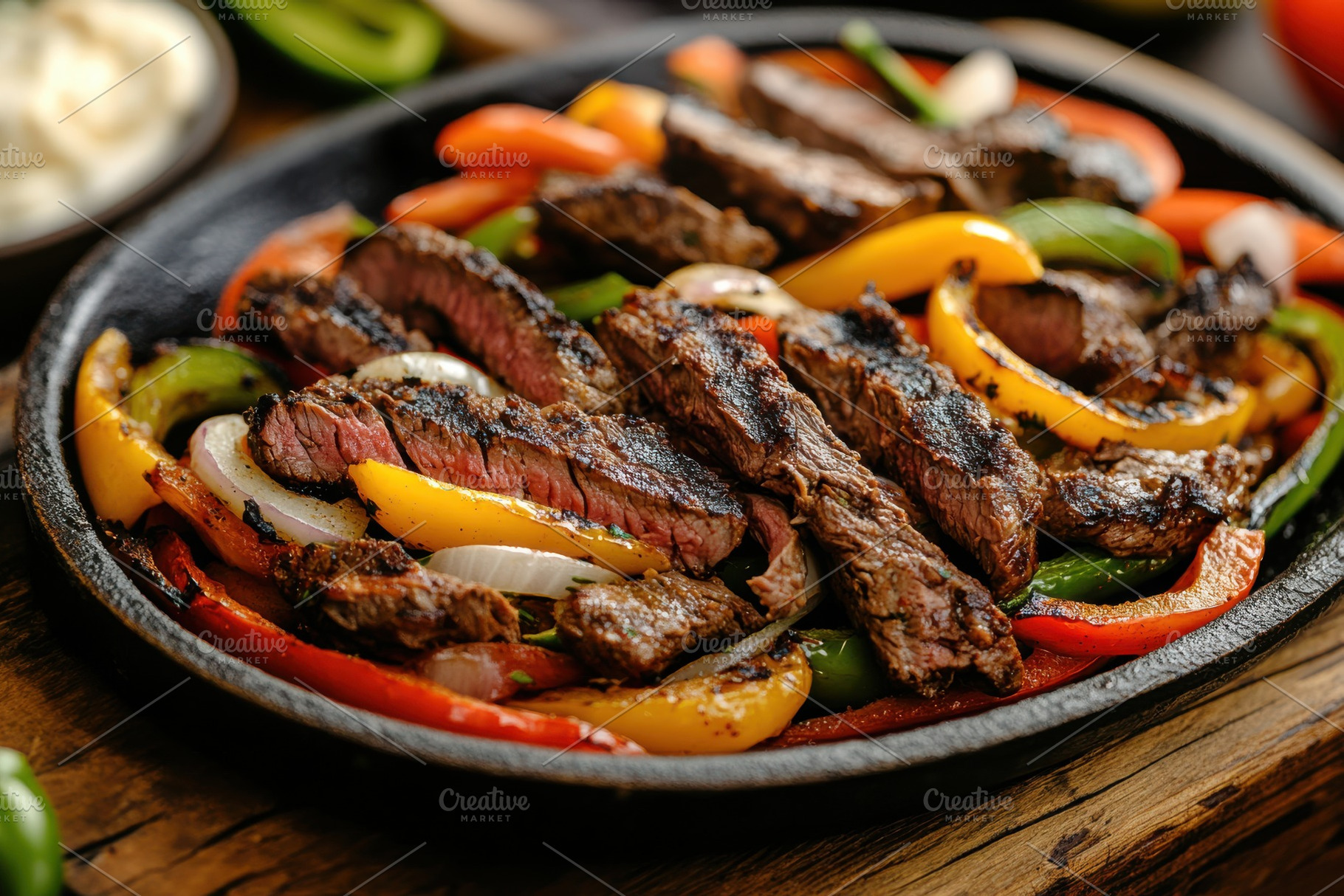Sizzling Steak Fajitas with Colorful, a Background Photo by Pixeness