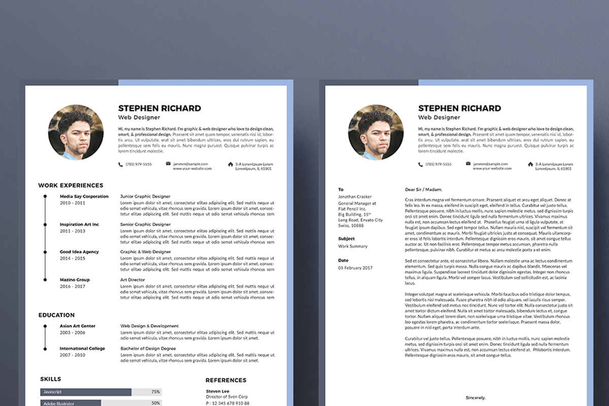Creative Resume & CV Template, a Resume Template by Hito Graphic (Photo 3 of 8)