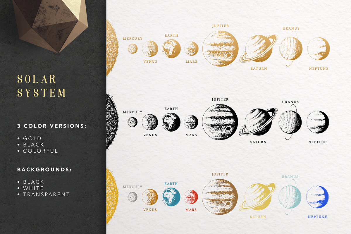 Space Collection with moon & planets, an Object Illustration by Chewie Co (Photo 10 of 13)