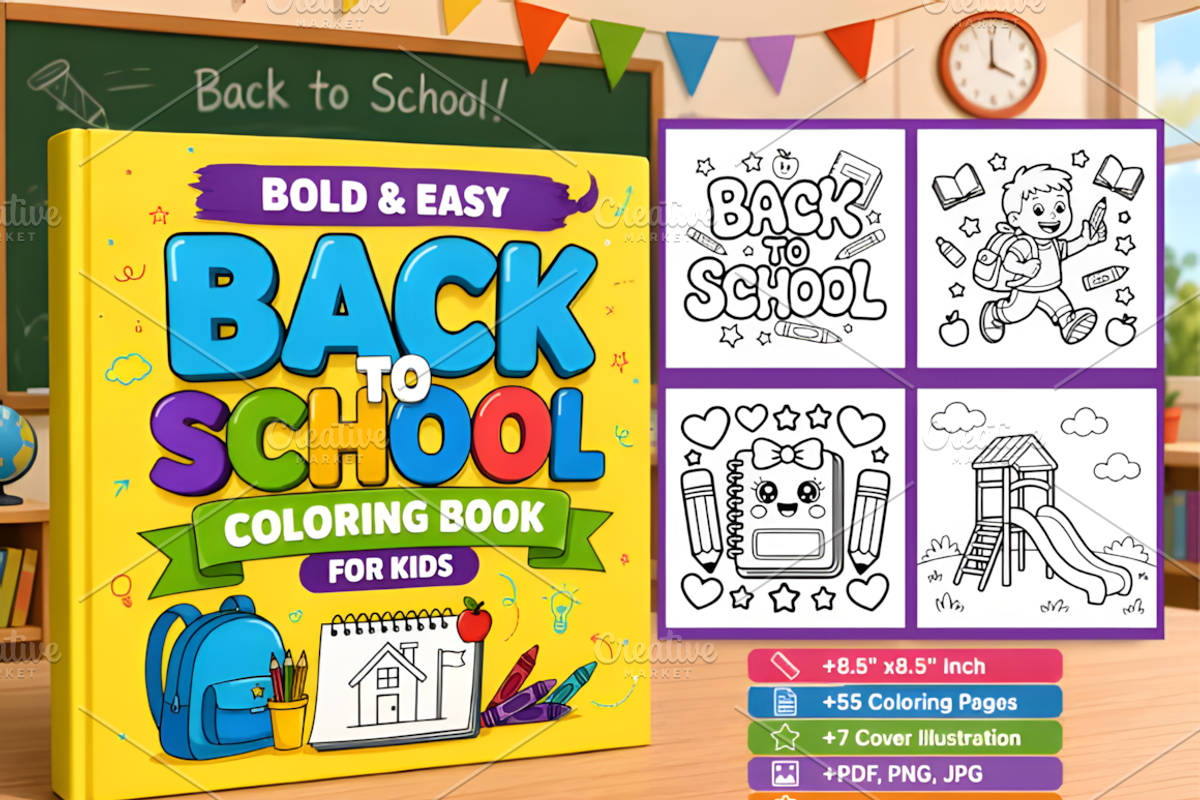 Bold & Easy Back to School Coloring, an Education Illustration by Coco Bloom (Photo 1 of 6)