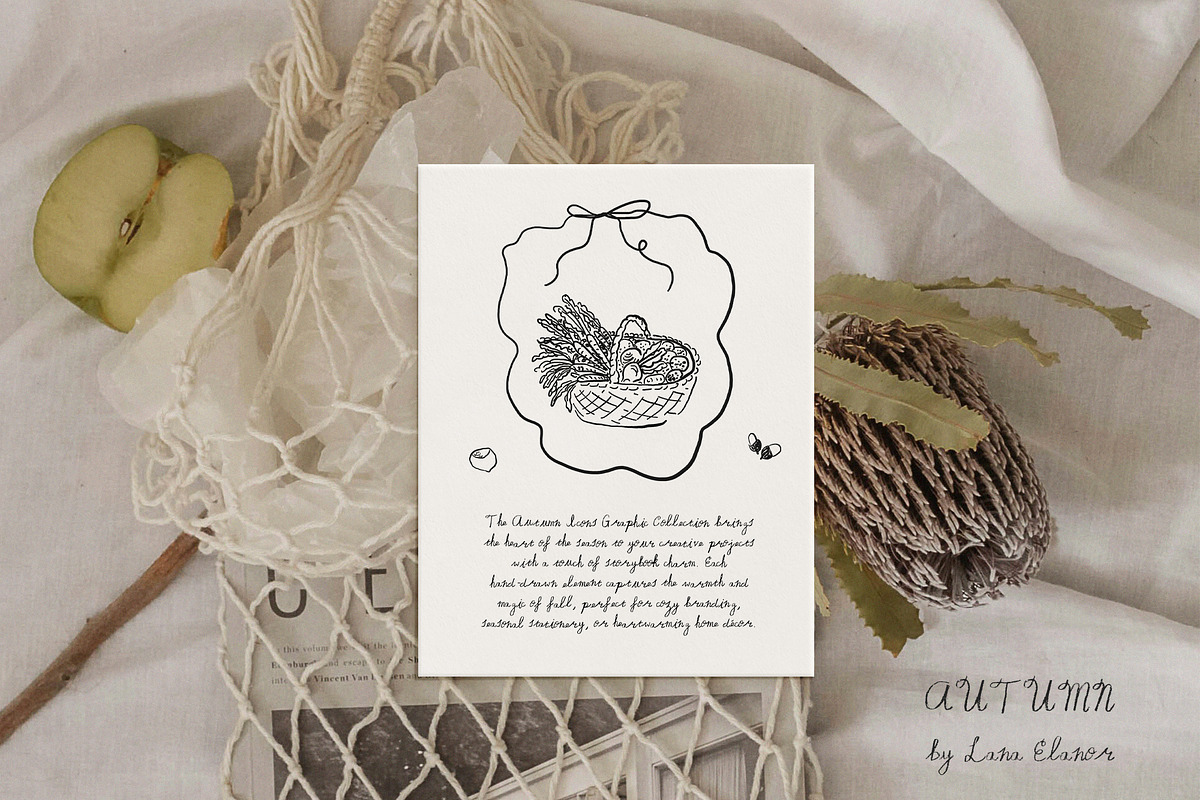 AUTUMN Hand-Drawn Line Art Icons, a Decorative Illustration by Lana Elanor (Photo 8 of 9)
