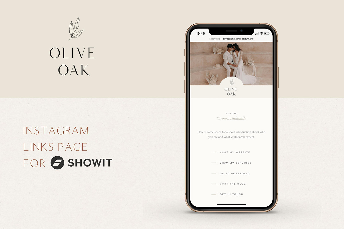 Elegant Showit Instagram Link in Bio, a Landing Page Template by Wonderlik Webdesign (Photo 1 of 4)