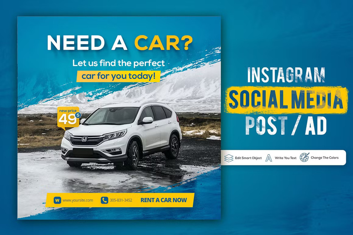 Car Adventure 4x4 Social Media Post, a Social Media Template by zokamaric (Photo 4 of 10)