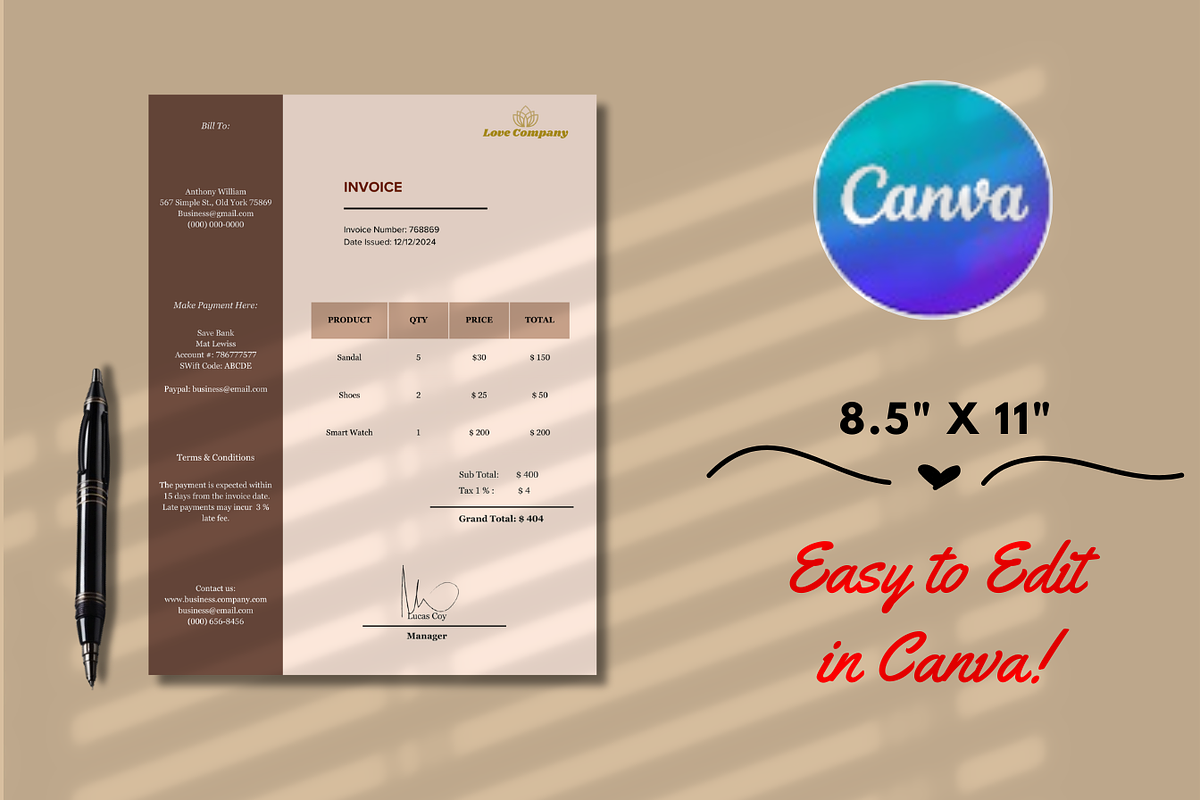 Professional Invoice, a Marketing Template by Digitynpro