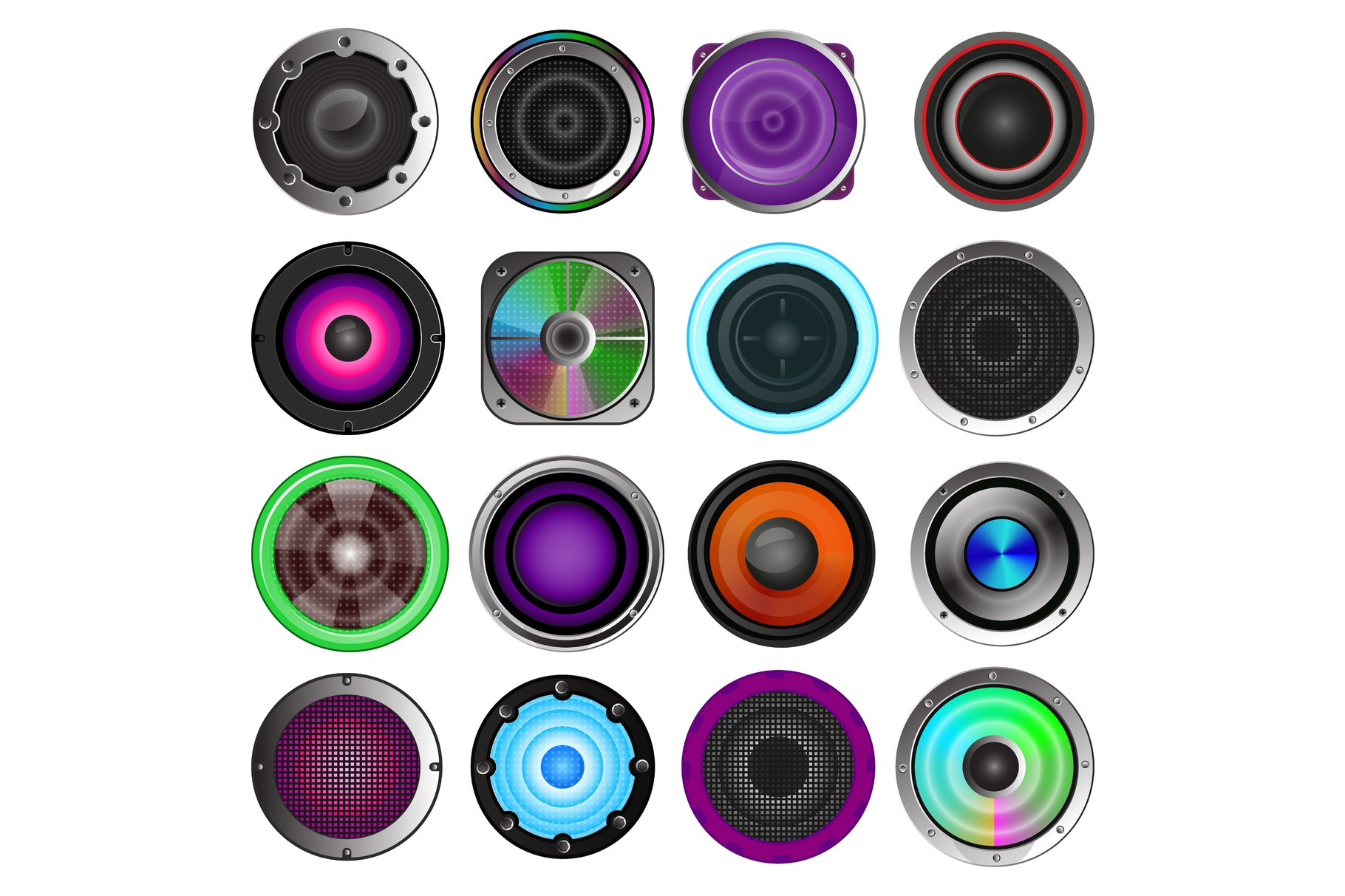 Sound Speakers Round Car Or Home by Kitvector  Creative Market