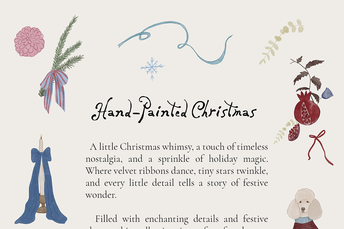 Watercolor Christmas Animals Whimsy, a Seasonal Illustration by Lana Elanor (Photo 2 of 16)