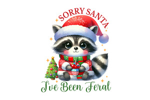Vintage Funny Raccoon Christmas Png, a Seasonal Illustration by Rose Art