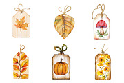 Vintage Wooden Autumn Tags Clipart, an Illustration by CreationArt (Thumbnail 2 of 5)