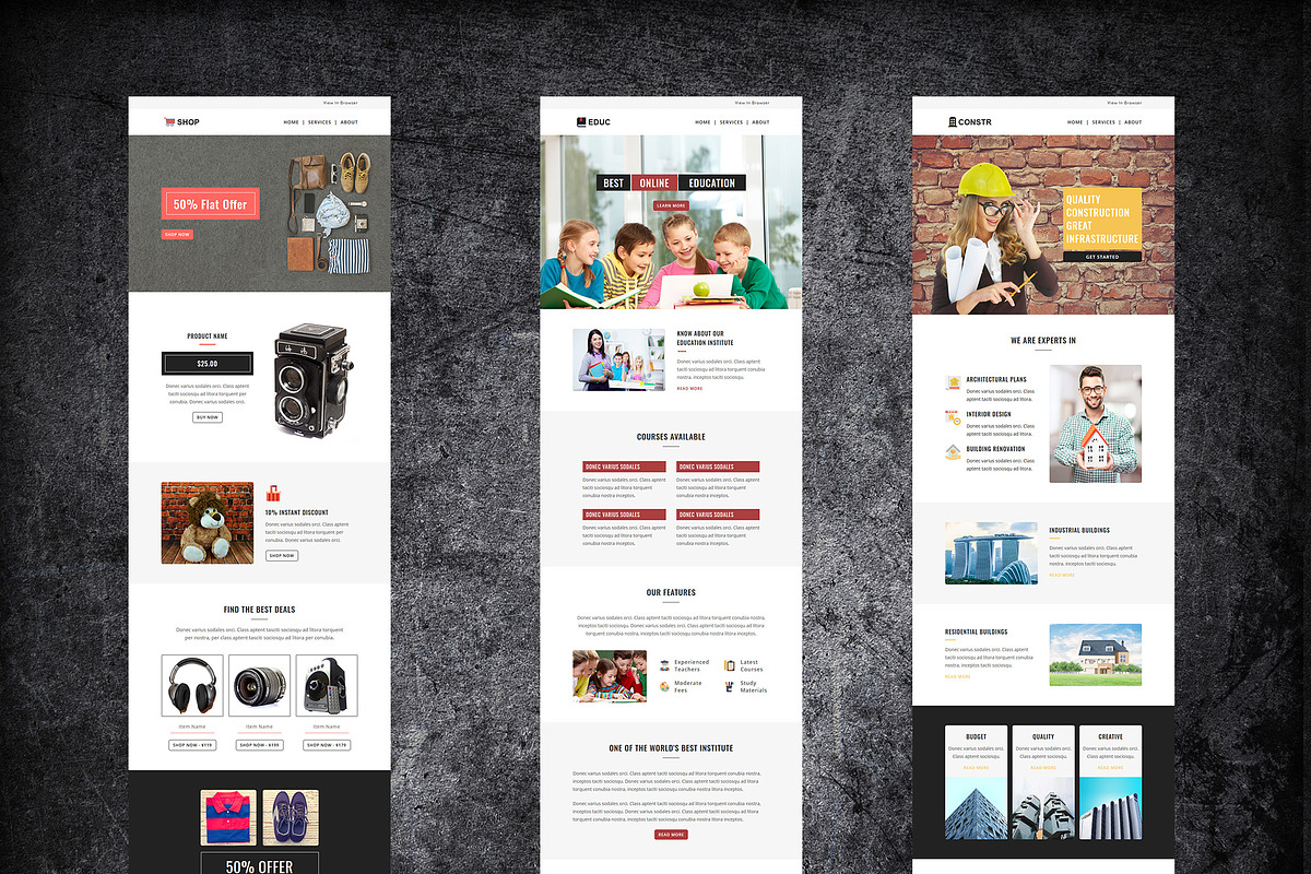 10 Email Newsletters Bundle, an Email Template by FourDinos (Photo 3 of 3)