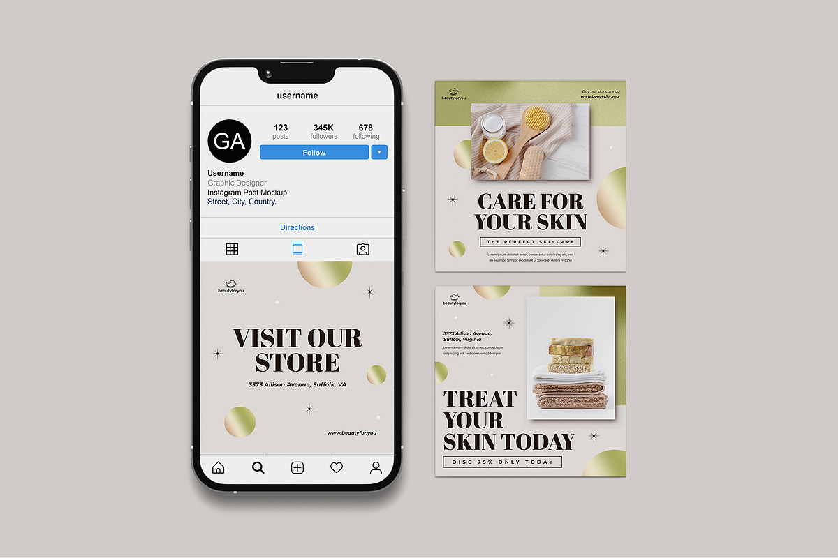 Instagram Post Mockup Bundles, an iPhone Mockup by Graphic Aesthetic (Photo 11 of 22)