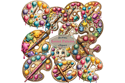 Artist Palette Clipart PNG, an Illustration by Memories By Lea (Thumbnail 1 of 7)