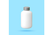 3D White Supplement Bottle on Blue, an Object Illustration by Abscent (Thumbnail 1 of 3)