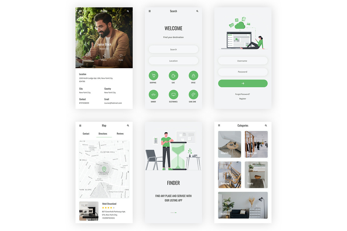 Finder - Place Finder Mobile App, an UI Kit Template by themelove (Photo 6 of 9)