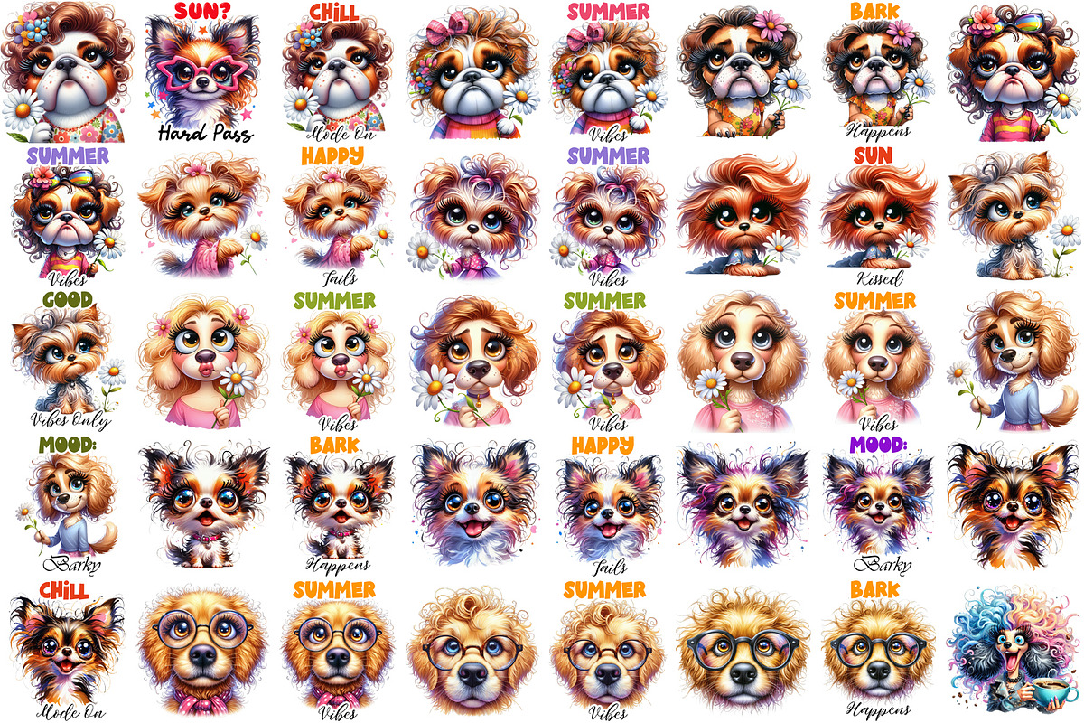 Cute Sarcastic dog clipart, an Animal Illustration by ElenazlataArt (Photo 2 of 5)