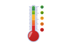 Mood scale thermometer. Pain or, an Illustration by LadadikArt