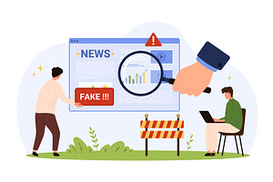 Fake News Online design, a Technology Illustration by Flashvector