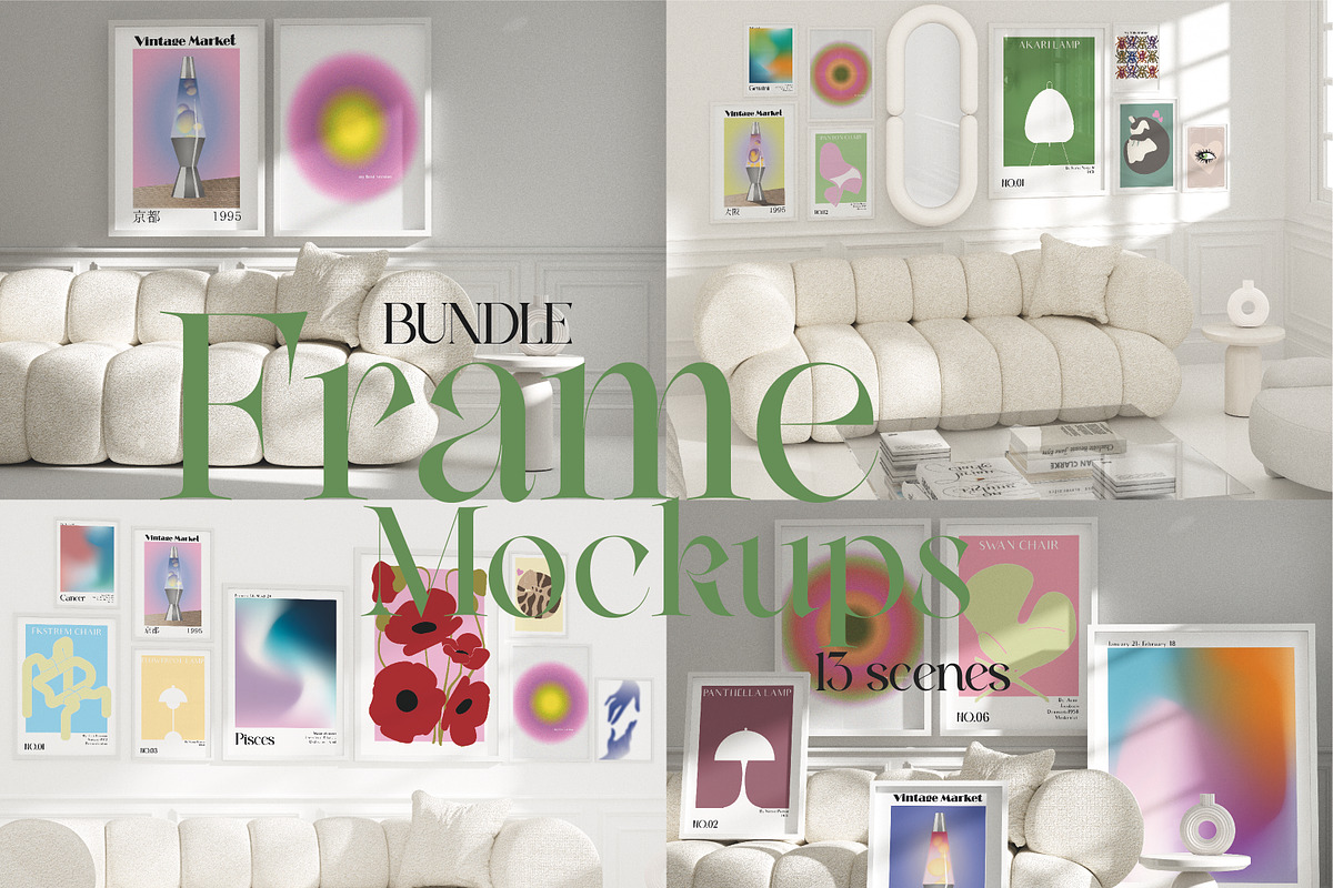 ALL WHITE FRAME MOCKUP BUNDLE, a Mockup by N digital designs (Photo 1 of 11)