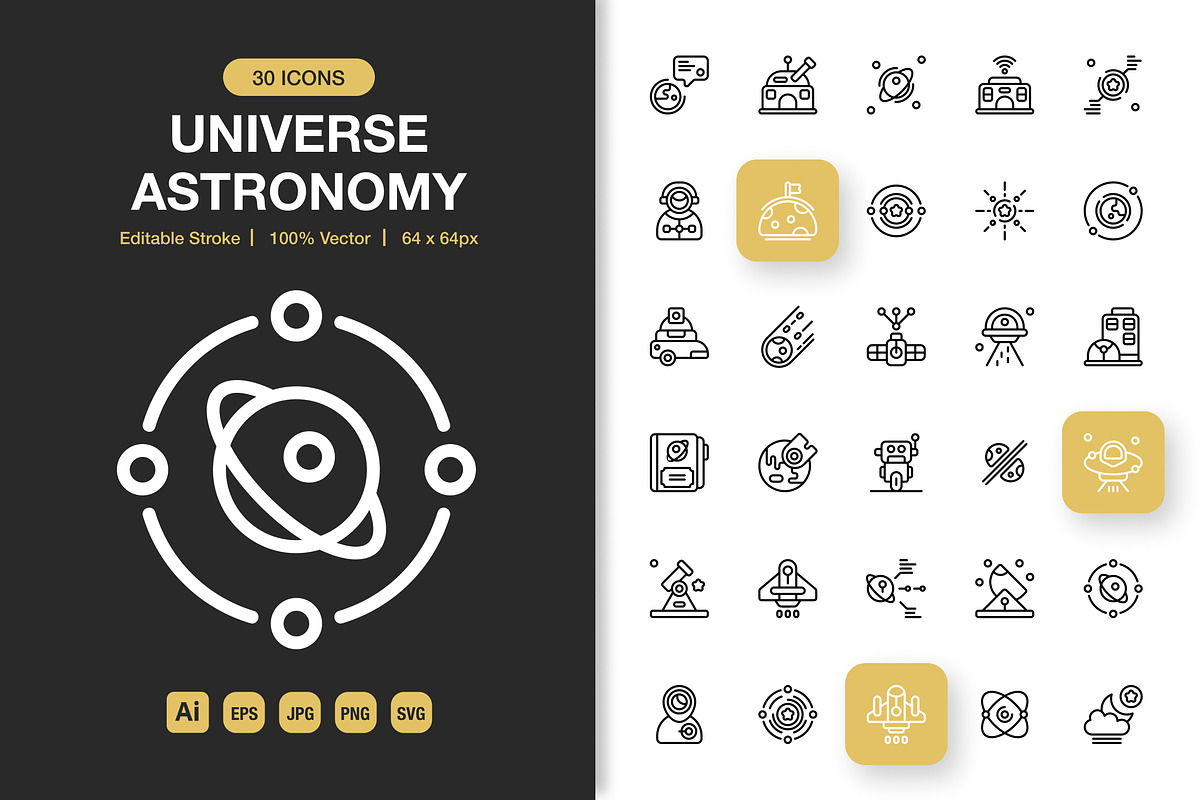 Universe Astronomy Icons, an Icon by Spacepixel Creative