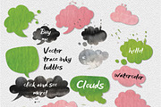 60 speech bubbles!watercolor+EPS, an Object Graphic by holaholga (Thumbnail 2 of 4)