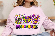 Peace Love Crawfish Mardi Gras PNG, an Illustration by Canvas Craft (Thumbnail 6 of 6)