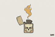 Skull Lighter PNG, Vintage Tattoo, an Illustration by SharpMarketplace (Thumbnail 1 of 4)