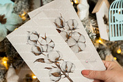 Cotton Plant Watercolor, an Object Illustration by CaraulanStore (Thumbnail 3 of 10)