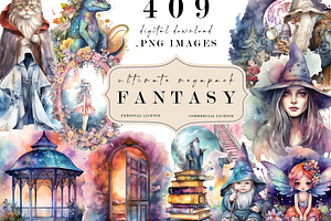 Magical Fantasy Watercolor Clipart