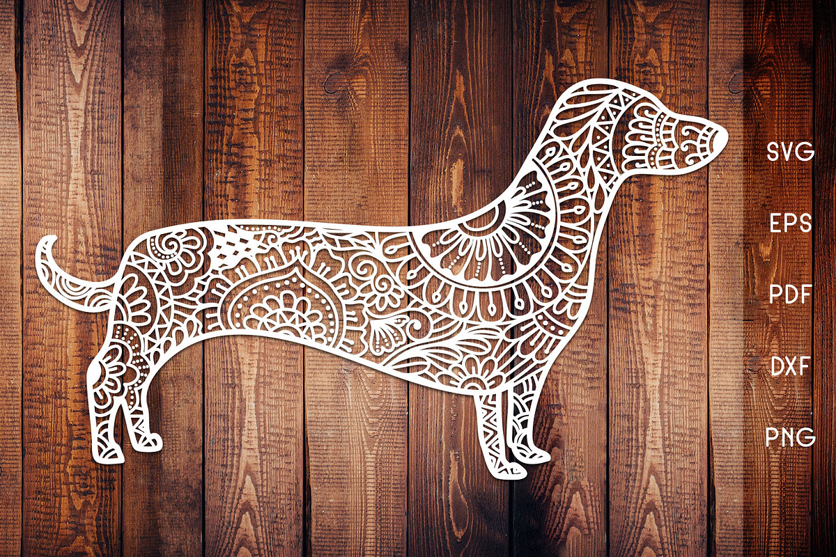 Dachshund Dog Zentangle SVG - Vector, a Decorative Illustration by Dasagani (Photo 1 of 2)