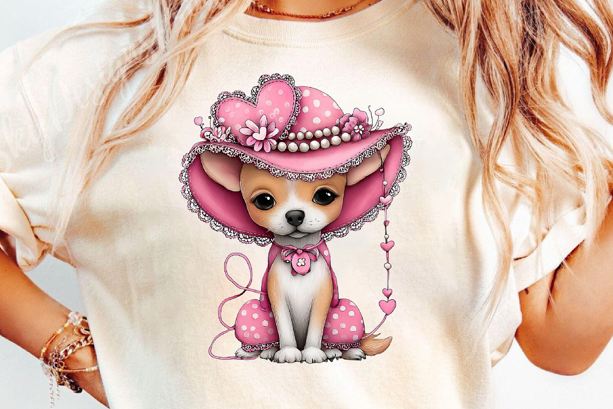 Valentine’s Day Dog Coquette Clipart, an Illustration by DreamCafeArt (Photo 4 of 6)