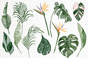 Tropical Flower Leaves. Tile Pattern, an Illustration by PawGraphic (Thumbnail 3 of 6)