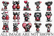 Valentines Teddy Bear Clipart Bundle, an Illustration by Canvas Craft (Thumbnail 3 of 6)