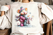 Whimsical Christmas Girl Clipart, a Seasonal Illustration by fashionaddict (Thumbnail 5 of 7)