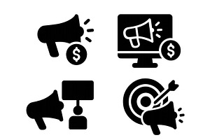 Set of web icons featuring marketing, a Technology Illustration by ZinetroN