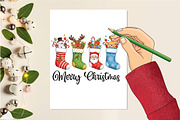 Merry Christmas,Winter Clipart, an Illustration by Designking (Thumbnail 4 of 4)