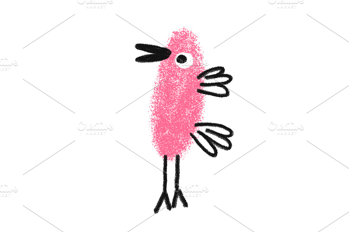 Pink birds in a tree, an Animal Illustration by Irene Loal (Photo 5 of 6)