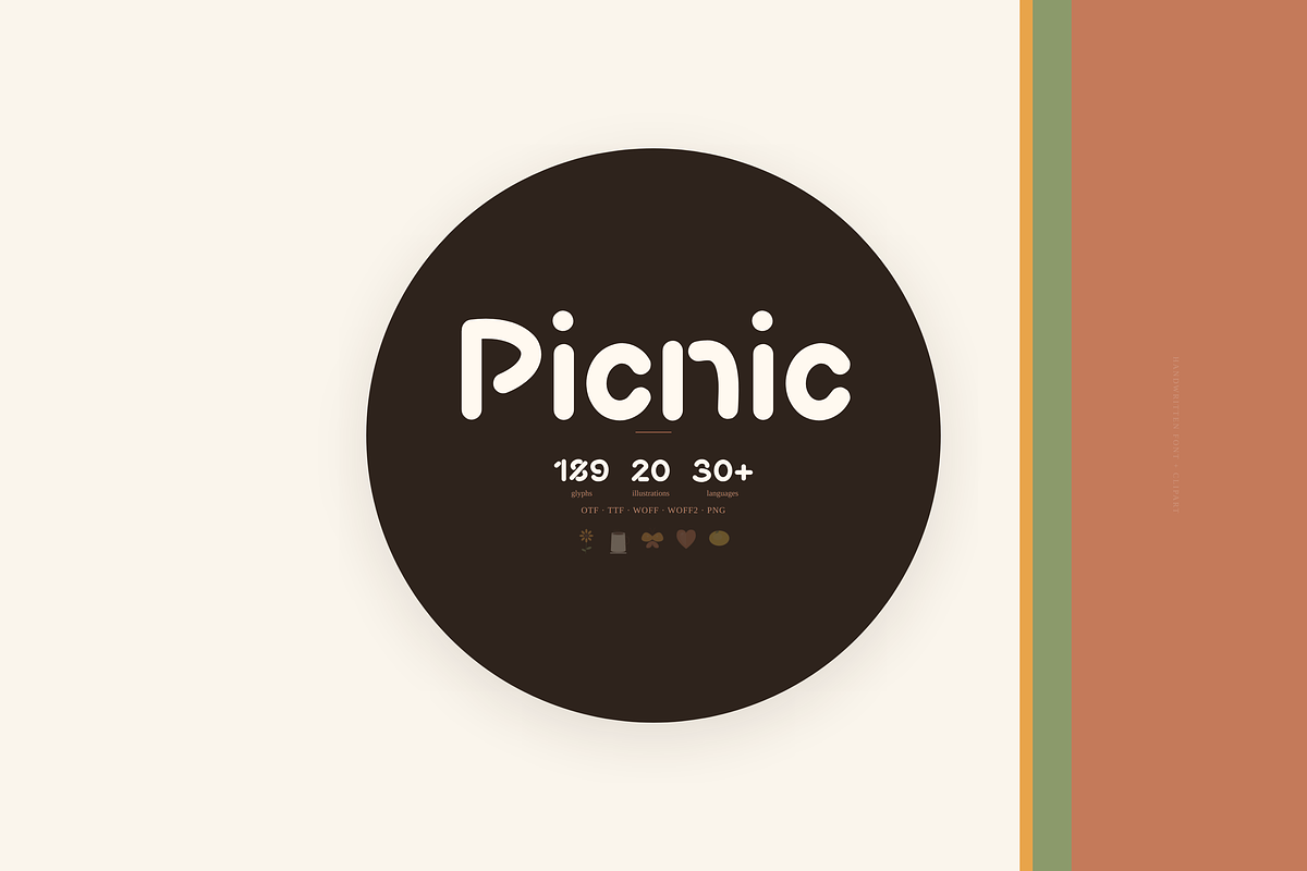 Picnic-groovy warm typeface, a Handwritten Font by Lettra Studio (Photo 21 of 21)