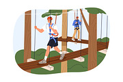 People climbing in rope park set, a Sport Illustration by Good Studio (Thumbnail 19 of 25)