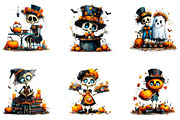 Cute Skeleton Halloween Clipart, a Seasonal Illustration by CreationArt (Thumbnail 4 of 5)
