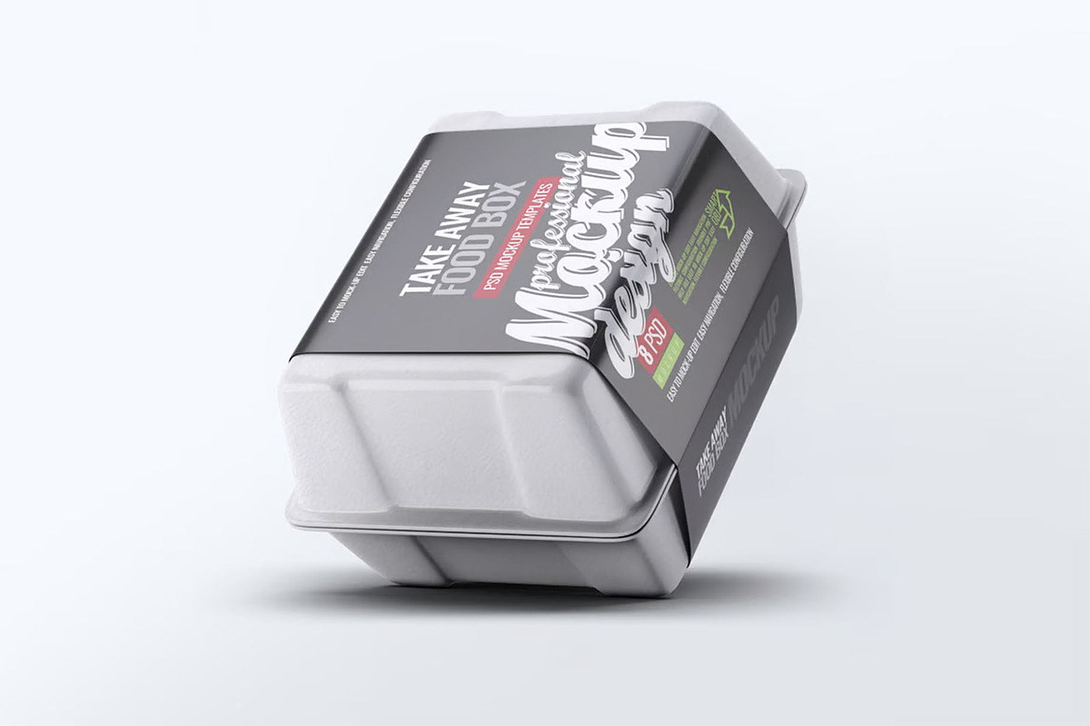 Take Away Food Box Mock-Up, a Packaging Mockup by DesignRushMarket (Photo 4 of 8)