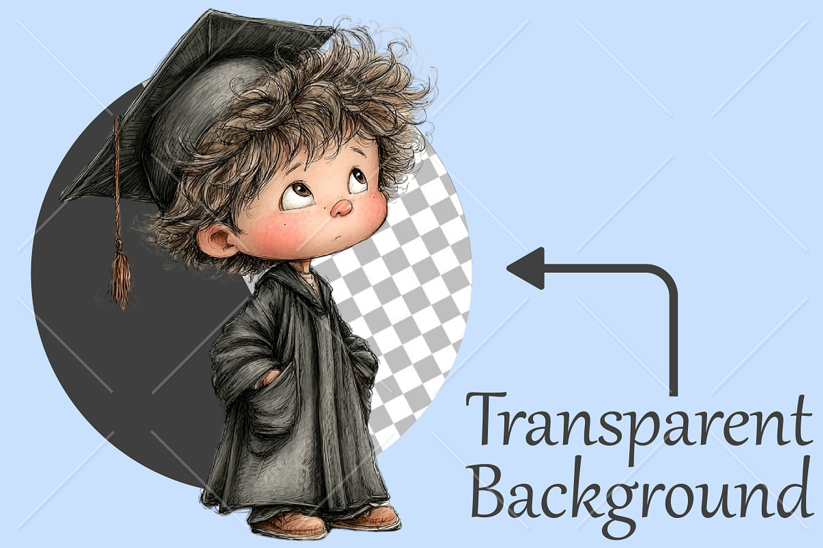 Whimsical Graduate Girl Boy Clipart, a Seasonal Illustration by Canvas Craft (Photo 2 of 10)