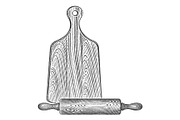 Rolling pin and cutting board, a Graphic by Irina Trusova (Thumbnail 2 of 4)